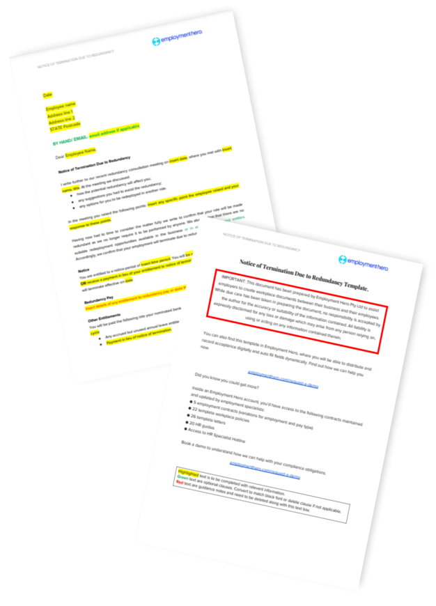 Redundancy notice letter free template
