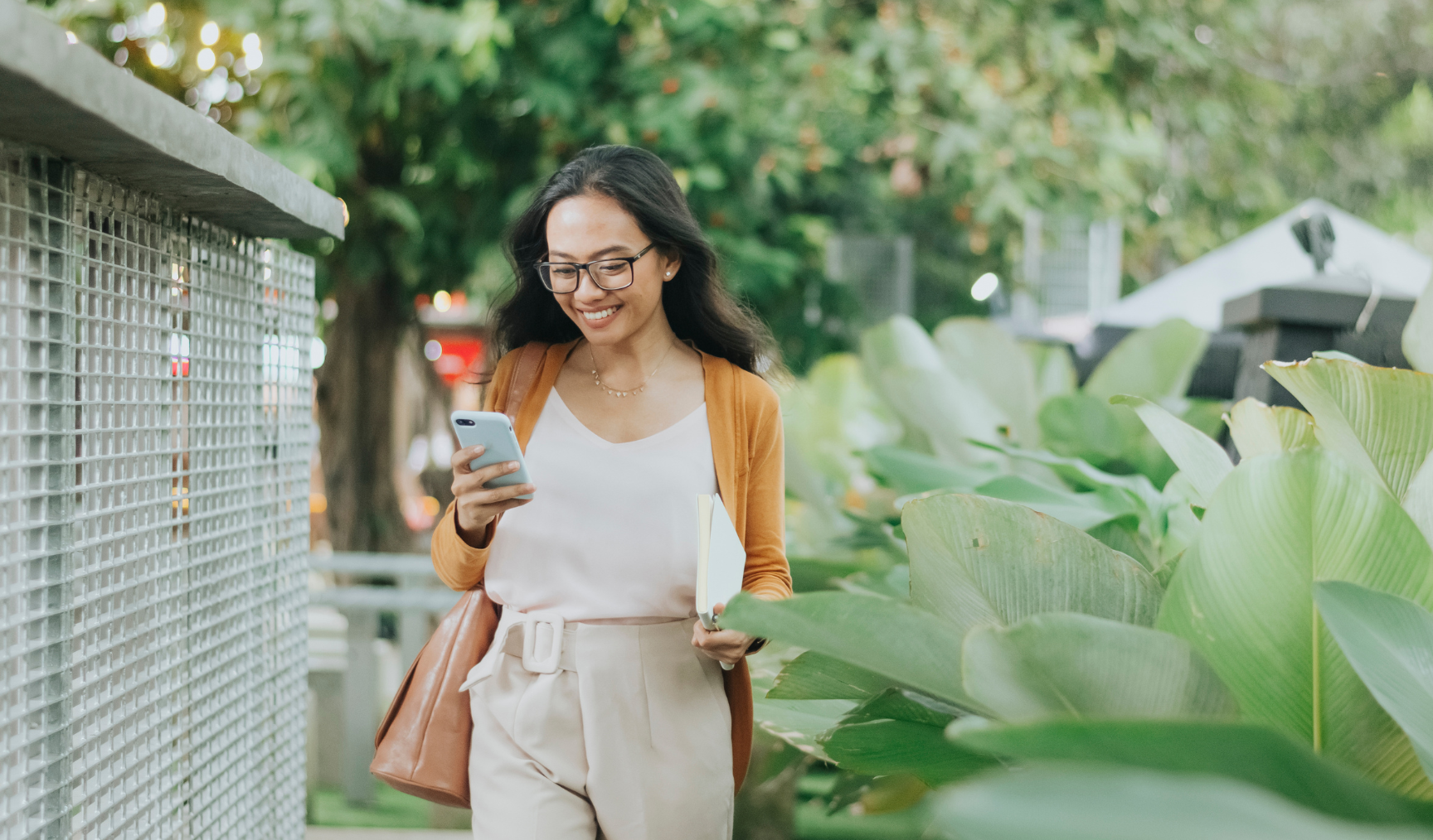 image of a woman looking at her phone – right to disconnect