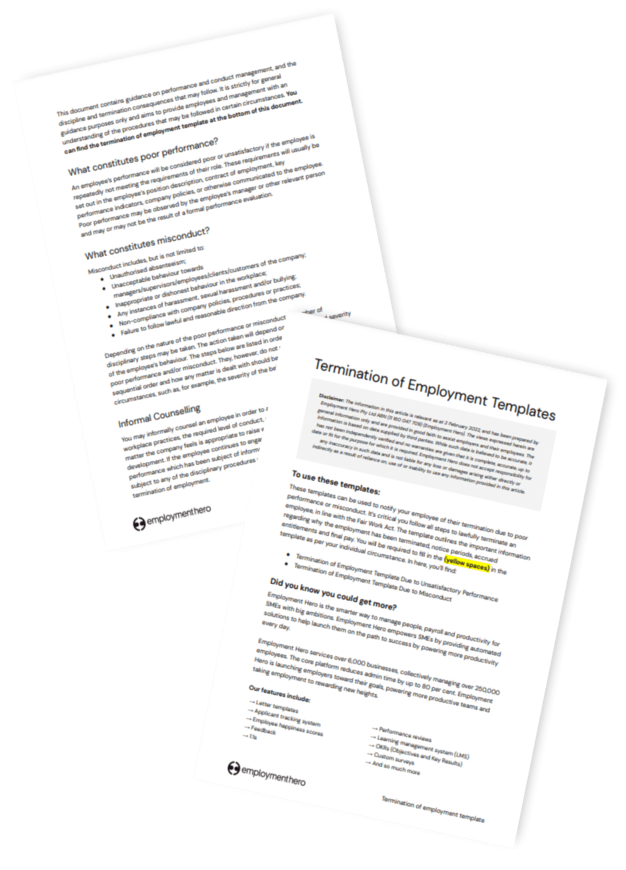 Termination of Employment Letter Template