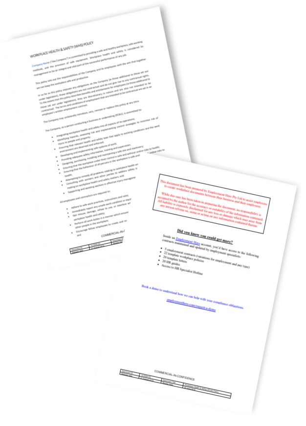 Workplace health and safety (WHS) policy template