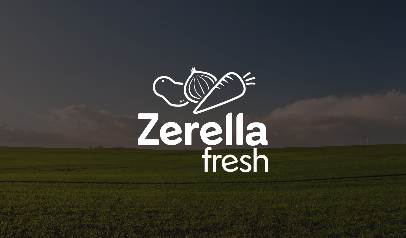 A banner featuring Zerella fresh white logo
