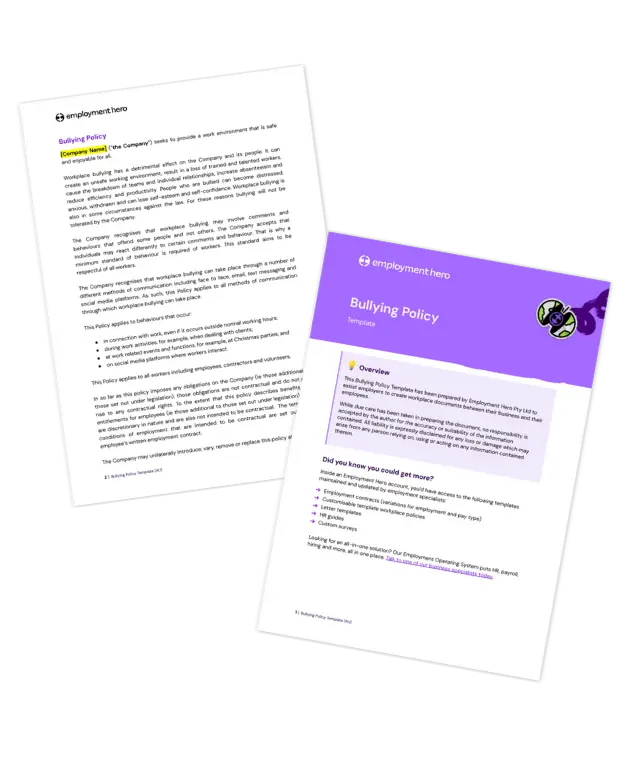 Workplace Bullying and Harassment Policy Template