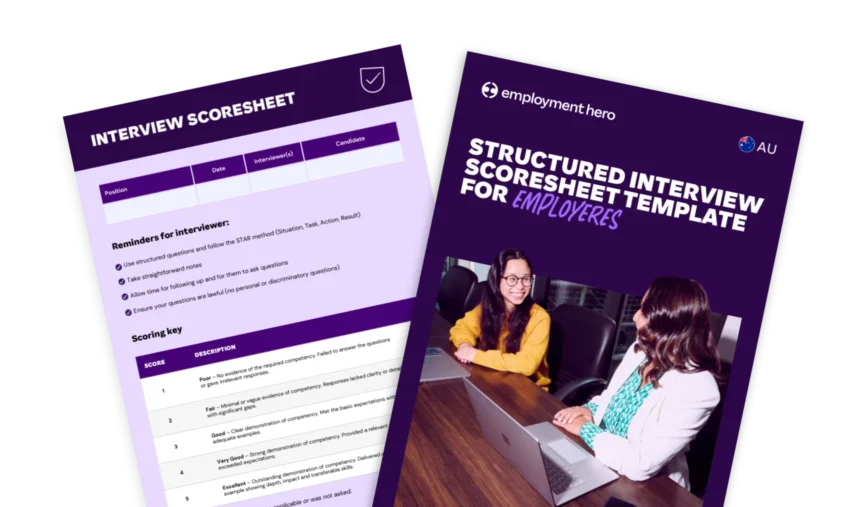 Structured interview scoresheet template for employers