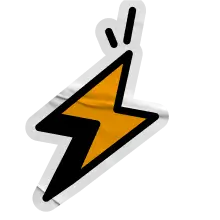 Yellow lightning bolt sticker