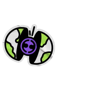 A cartoon graphic of the earth the Employment hero logo in the center.