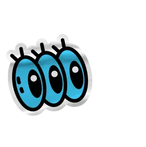 A cartoon graphic of 3 eyes.