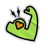 A cartoon graphic of flexing muscle.